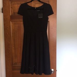 ASOS Tall black short-sleeve skater dress